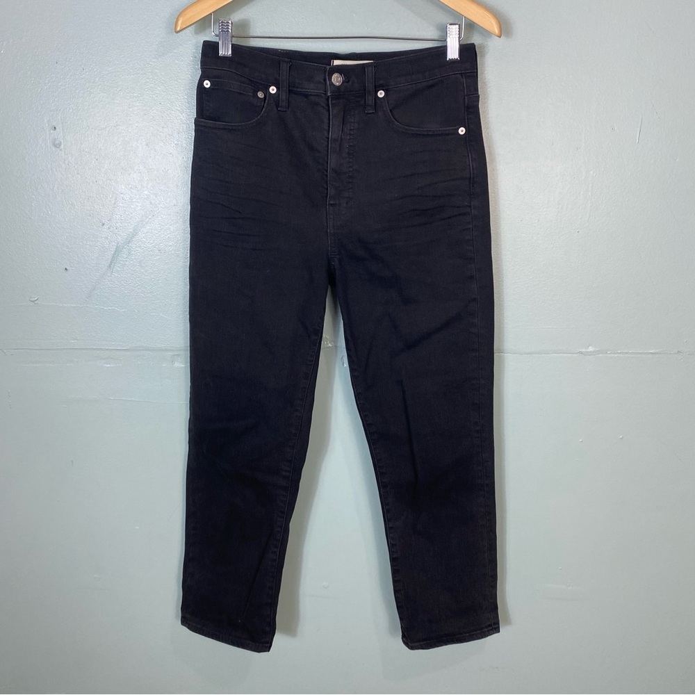 Madewell Classic Straight High Rise Jean Black Sz 27 J2054